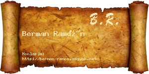 Berman Ramón névjegykártya